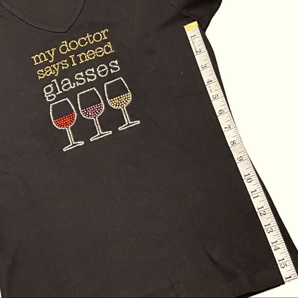 “My Doctor Says” Rhinestone T-Shirt • Medium • NWOT - Picture 9 of 10